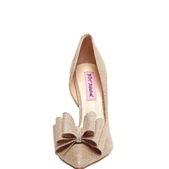NWOB Betsey Johnson Prince D'Orsay Bow Pumps - Picture 2 of 6